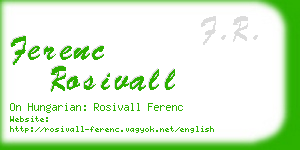 ferenc rosivall business card